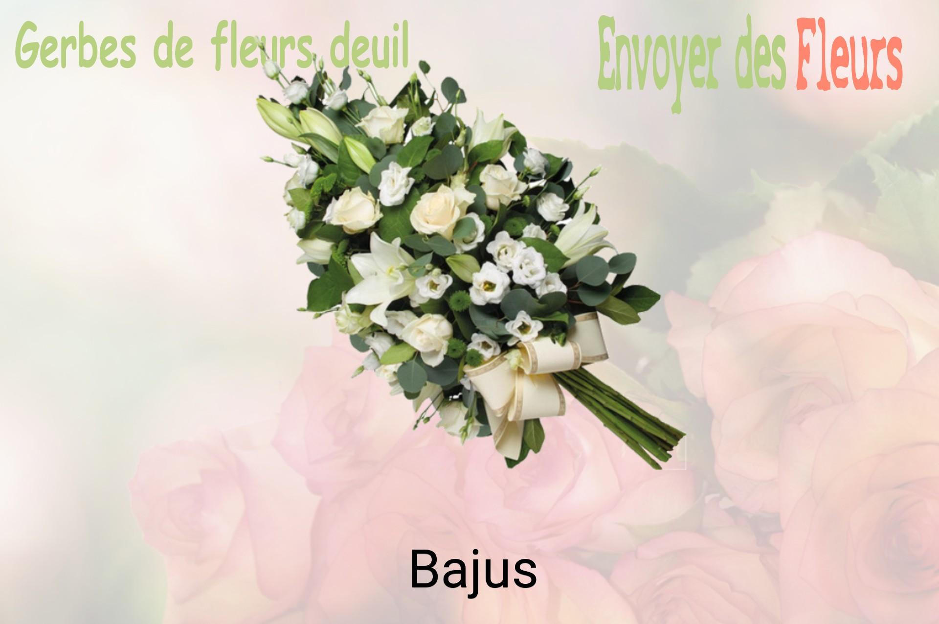 Gerbe de fleurs de deuil livrée à Bajus